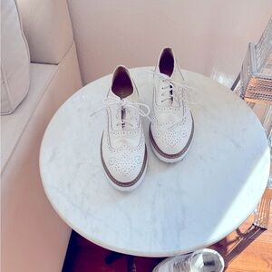 White Faux Leather Abound Loafers